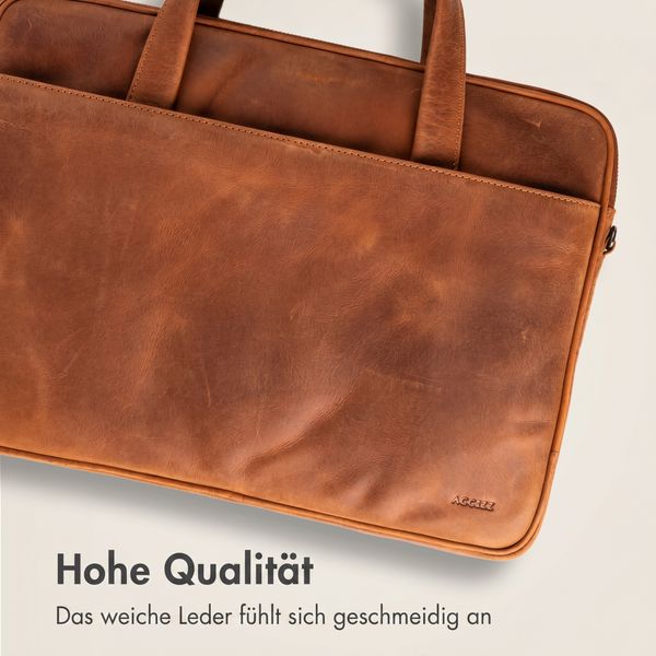 Accezz Leather Laptoptasche 16 Zoll - Cognac