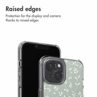 imoshion Design Hülle Apple iPhone 15 - Smoke Green Flowers