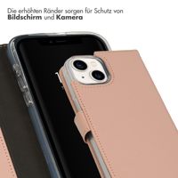 Selencia Echtleder Klapphülle für das iPhone 14 - Dusty Pink