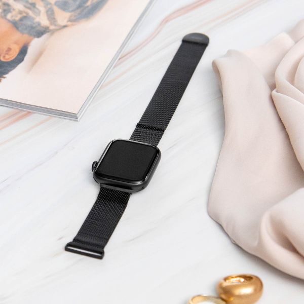 imoshion Magnetisches Milanaise Armband für das  Apple Watch Series 1 - 11 / SE / Ultra (44/45/46/49 mm) - Größe S - Schwarz