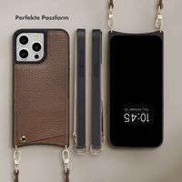 Selencia Nova HandyHülle mit Kordel und Kartenhalter Apple iPhone 15 Pro Max - Mocha Brown