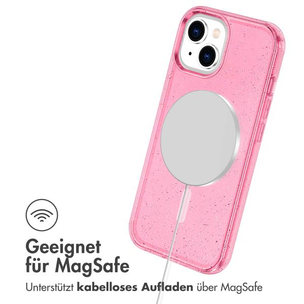 imoshion Sparkle Back Cover mit MagSafe Apple iPhone 15 - Glitzer Rosa