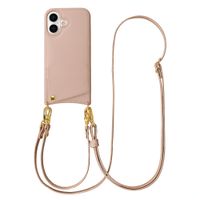 Selencia Nova HandyHülle mit Kordel und Kartenhalter Apple iPhone 16 - Dusty Rose