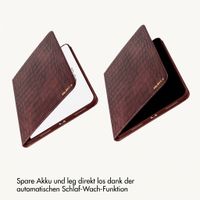 Selencia Croco Klaphülle Apple iPad 11 (2025) 11 Zoll A16 / iPad 10 (2022) 10.9 Zoll - Burgundy