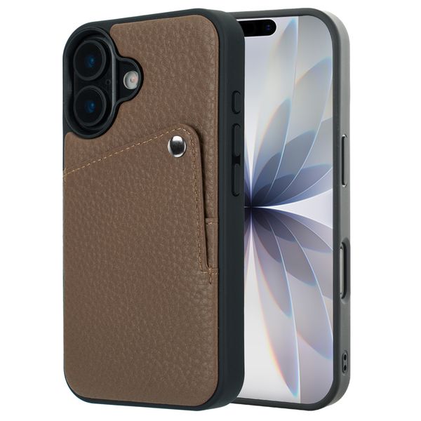 Selencia Riva Back Cover mit Kartenfach Apple iPhone 17 - Mocha Brown