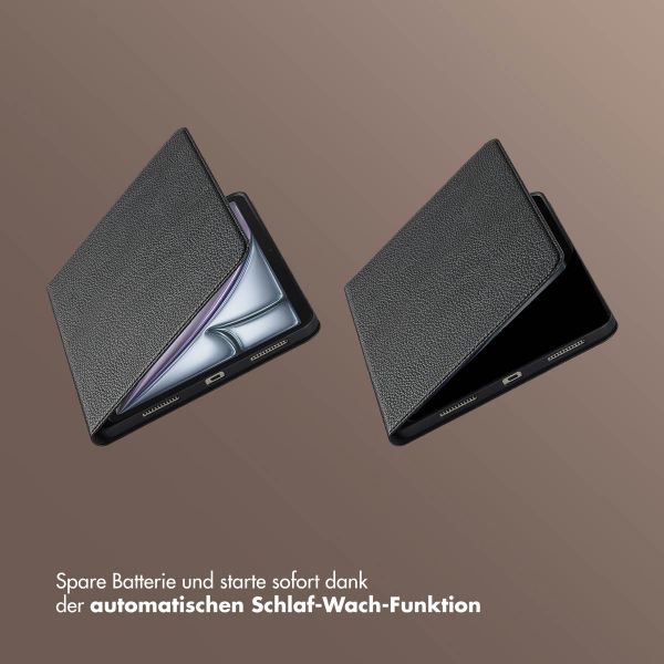 Selencia Riva Klapphülle Apple iPad Air 11 Zoll (2025) M3 / (2024) M2 / Air 5 (2022) / Air 4 (2020) - Schwarz