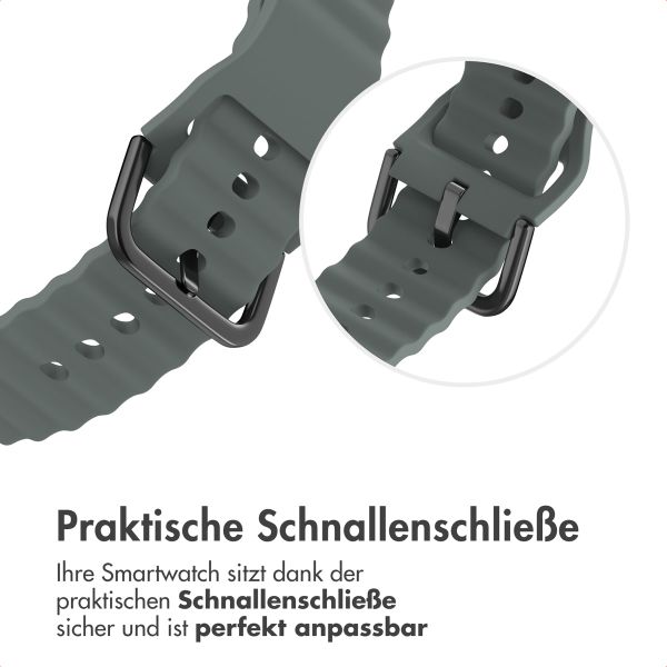 imoshion Wave Silikonarmband für das  Samsung Galaxy Watch 4 / 5 / 6 / 7 / FE (20 mm) - Dunkelgrau