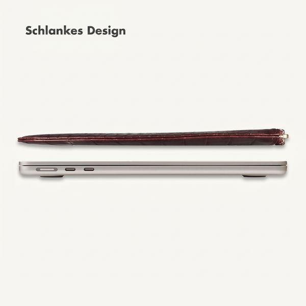 Selencia Croco Laptop Hülle 15-16 Zoll - Laptop Sleeve - Burgundy