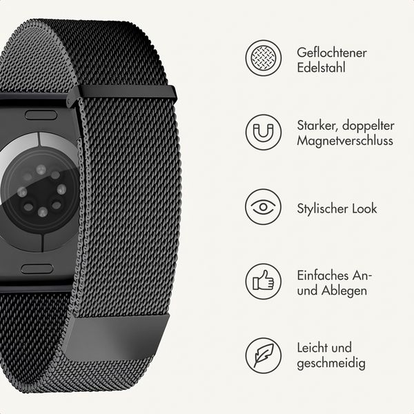 imoshion Mailändische Magnetarmband für Apple Watch | 38/40/41/42 mm - Schwarz