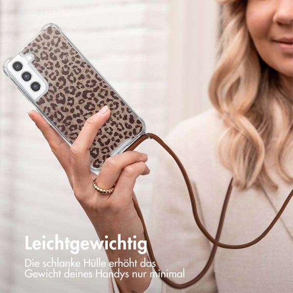 imoshion Design Hülle mit Band Samsung Galaxy S21 FE - Leopard Mood