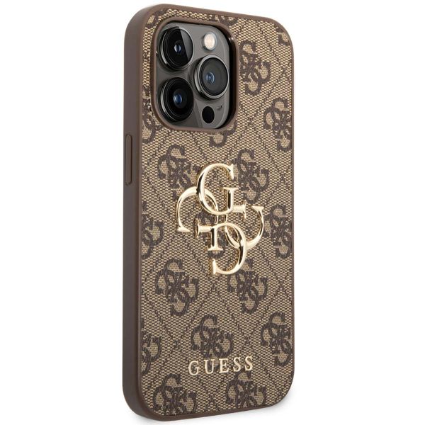 Guess 4G Metal Logo Back Cover Apple iPhone 14 Pro Max - Braun