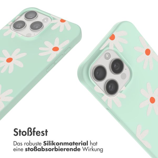 imoshion SilikonHülle design mit Band Apple iPhone 15 Pro - Green Flower Distance