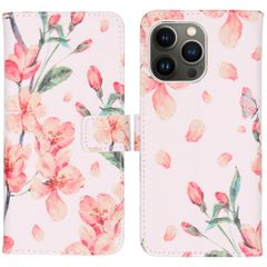 imoshion Design TPU Klapphülle Apple iPhone 13 Pro - Blossom Watercolor White