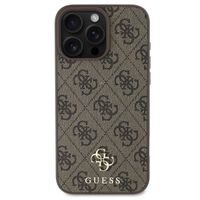 Guess 4G Metal Logo Back Cover MagSafe für das iPhone 16 Pro Max - Braun