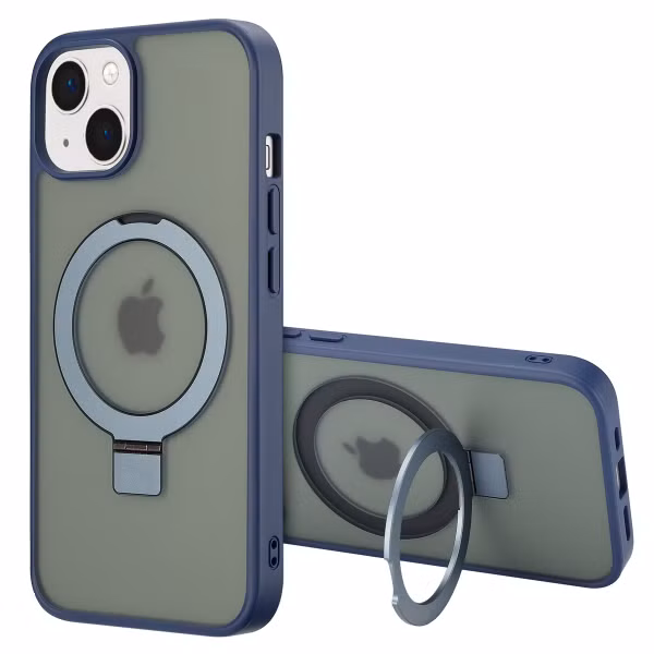 Accezz Ring Stand Backcover mit MagSafe Apple iPhone 13 - Blau