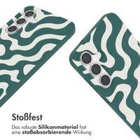 imoshion Silikonhülle design mit Band für das Samsung Galaxy S24 Plus - Petrol Green Groovy