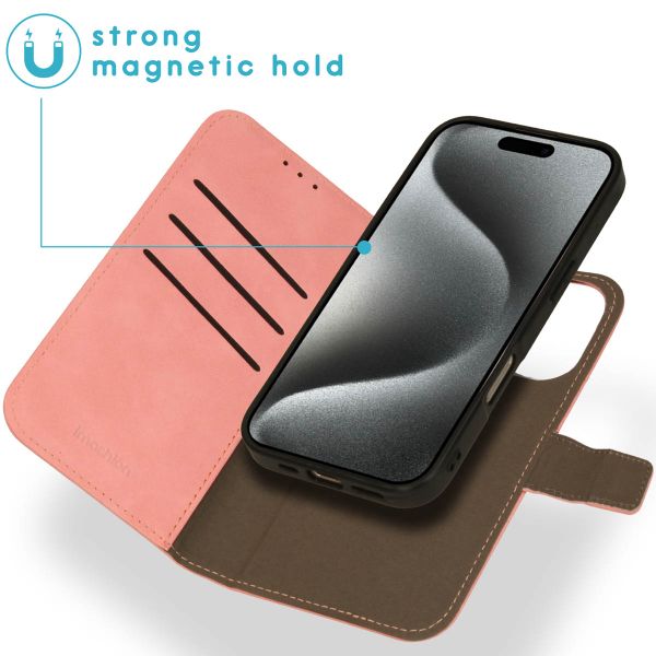 imoshion Entfernbare 2-1 Luxus Klapphülle für das Apple iPhone 16 Pro - Rosa