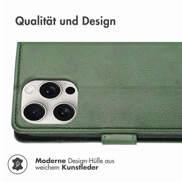 imoshion Luxuriöse Klapphülle für das Apple iPhone 16 Pro Max - Grün