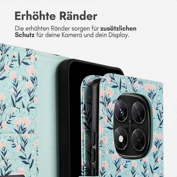 imoshion Design Klapphülle Xiaomi Redmi Note 14 Pro Plus (5G) - Blue Flowers