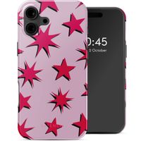 Selencia Vivid Tough Back Cover MagSafe für das iPhone 16 - Stars Rubine Red Light Pink