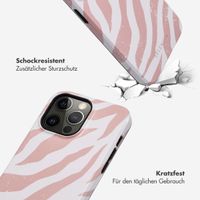 Selencia Vivid Tough Back Cover für das iPhone 14 Pro Max - Colorful Zebra Old Pink