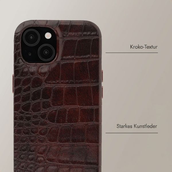 Selencia Croco Backcover mit MagSafe Apple iPhone 15 - Choco Brown