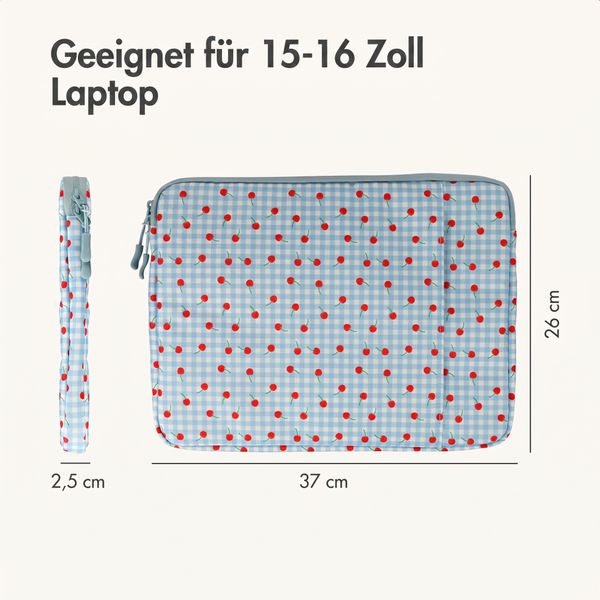 imoshion Design Laptop Hülle 15-16 Zoll - Laptop Sleeve - Cherry Check