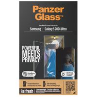 PanzerGlass Ultra Wide Fit Antibakterieller Screen Protector mit Sichtschutz inkl. Applikator für das Samsung Galaxy S24 Ultra