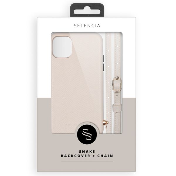 Selencia Hülle Schlangenleder mit Band Apple iPhone SE (2022 / 2020) / 8 / 7 / 6s