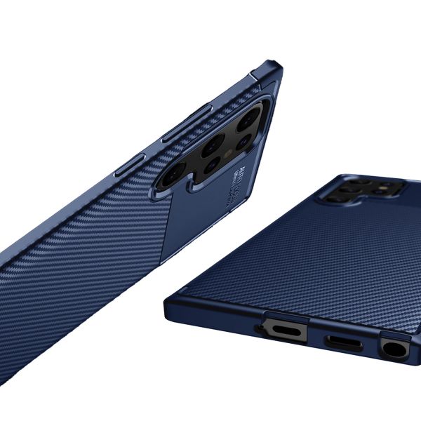 imoshion Carbon-Hülle für das Samsung Galaxy S22 Ultra - Blau