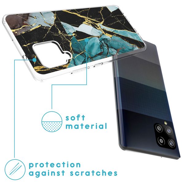 imoshion Design Hülle Samsung Galaxy A42 - Marmor - Blau