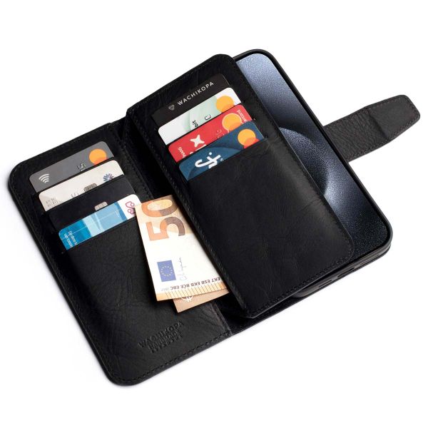 Wachikopa Multi Wallet Bookcase für das iPhone 15 Pro - Black