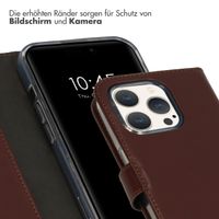 Selencia Echtleder Klapphülle Apple iPhone 15 Pro - Braun