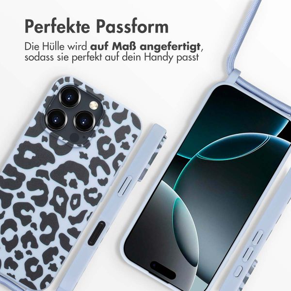 imoshion SilikonHülle design mit Band Apple iPhone 16 Pro Max - Animal Lila
