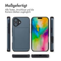 imoshion Backcover mit Kartenfach für das iPhone 16 - Dunkelblau