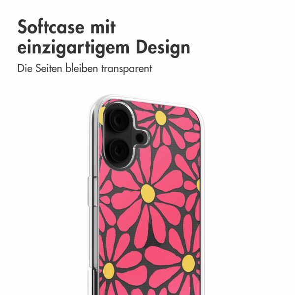 imoshion  Design Hülle für das iPhone 16 - Dusty Rose Flowers Connect