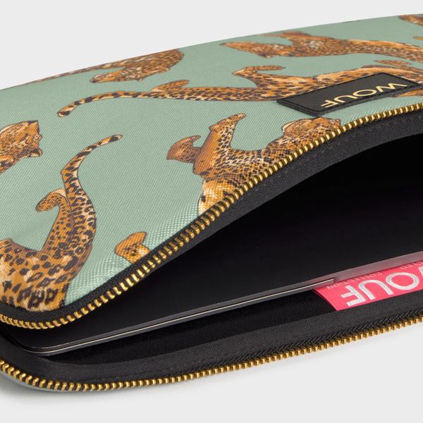 Wouf Daily Laptop Hülle 13-14 Zoll - Laptop Sleeve - Emerald Leopard