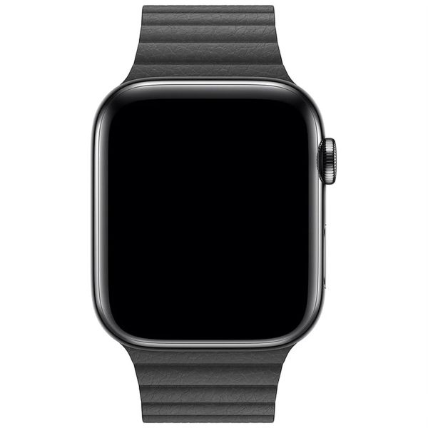 Apple Lederarmband für das  Apple Watch Series 1 t/m 11 / SE / Ultra (44/45/46/49 mm) - Größe L - Schwarz