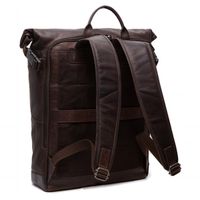 The Chesterfield Brand Liverpool Laptop Rucksack 17 Zoll - Echtes Leder - Dunkelbraun