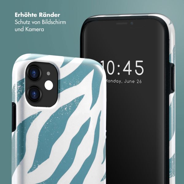 Selencia Vivid Tough Back Cover für das iPhone 11 - Colorful Zebra Pine Blue