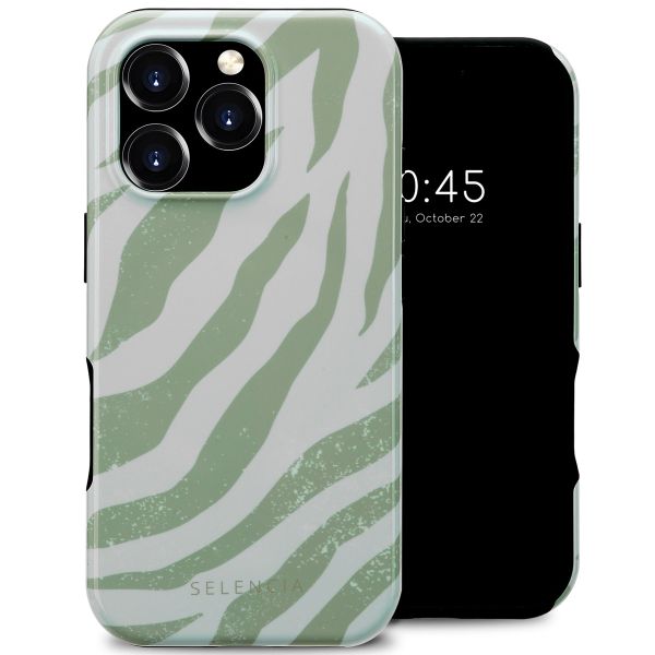 Selencia Vivid Rückabdeckung mit MagSafe Apple iPhone 16 Pro - Colorful Zebra Sage Green