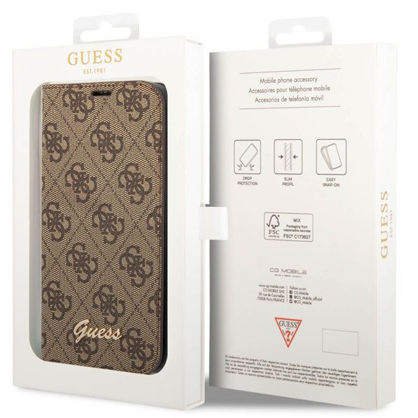 Guess 4G Logo Klapphülle Apple iPhone 14 Pro - Braun