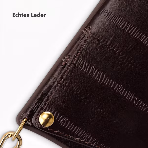 Selencia Nova Echtleder Backcover mit Kartenhalter Apple iPhone 16 Pro - Dark Chocolate