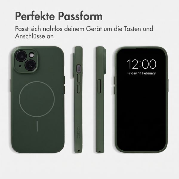 Accezz Grip Backcover mit MagSafe Apple iPhone 15 - Dunkelgrün