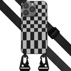 Selencia SilikonHülle design mit abnehmbarem Band Apple iPhone 13 Pro - Irregular Check Black