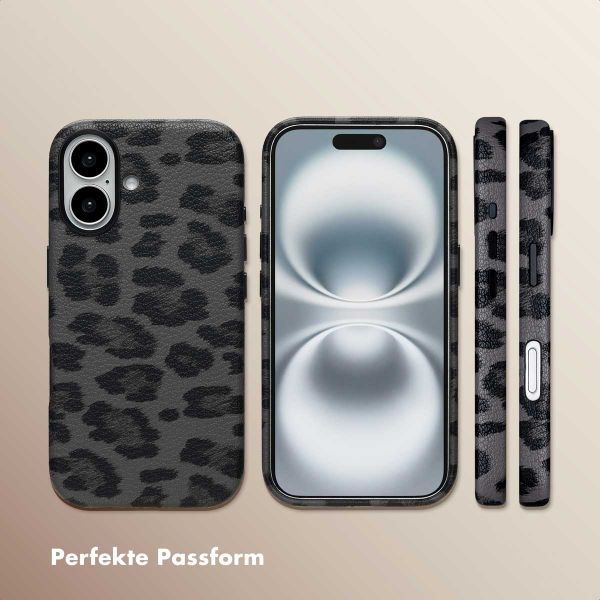 Selencia Sabi Backcover Leopardenmuster mit MagSafe Apple iPhone 16 - Midnight Black