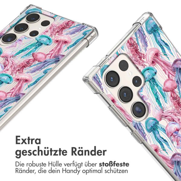imoshion Design Hülle mit Band Samsung Galaxy S23 Ultra - Jellyfish Watercolor