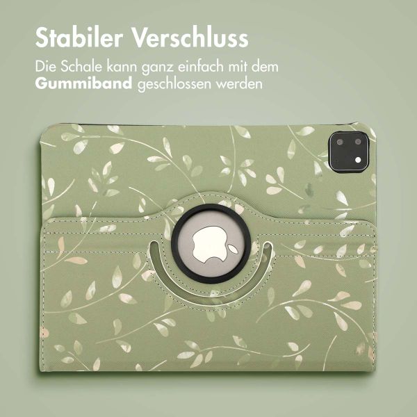 imoshion 360° drehbare Design Klapphülle Apple iPad Pro 11 (2024) M4 - Green Flowers