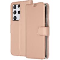 Accezz Wallet TPU Klapphülle Samsung Galaxy S21 Ultra - Rosé gold
