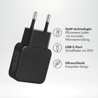 Accezz Ultra Slim GaN Ladegerät - USB-C - 20 W - Schwarz
